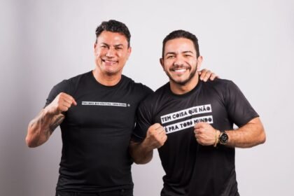 Acelino "Popó" Freitas e Lucas Pontes, fundador da Autocred Nacional.
