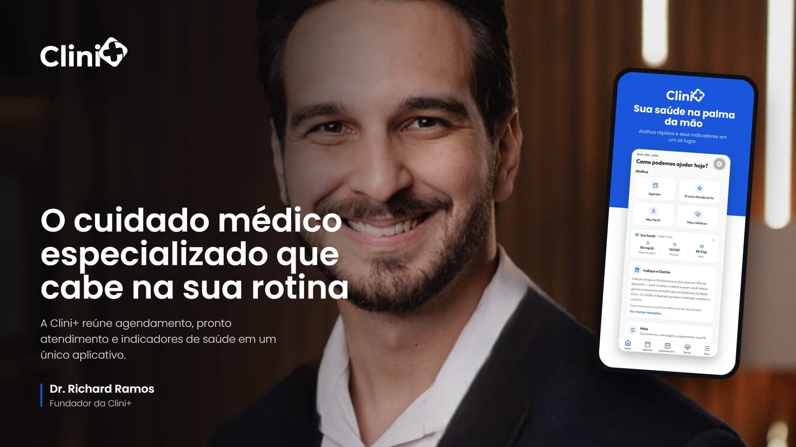 Clini+ Instituto Médico oferece atendimento 100% online em diferentes especialidades.