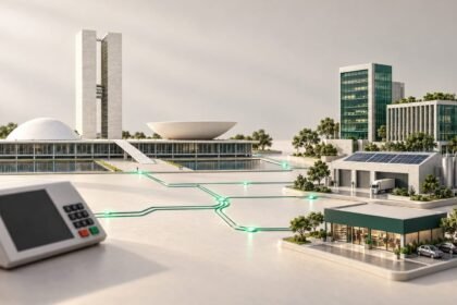 Ilustração conceitual relaciona o cenário eleitoral à infraestrutura de financiamento da economia real.